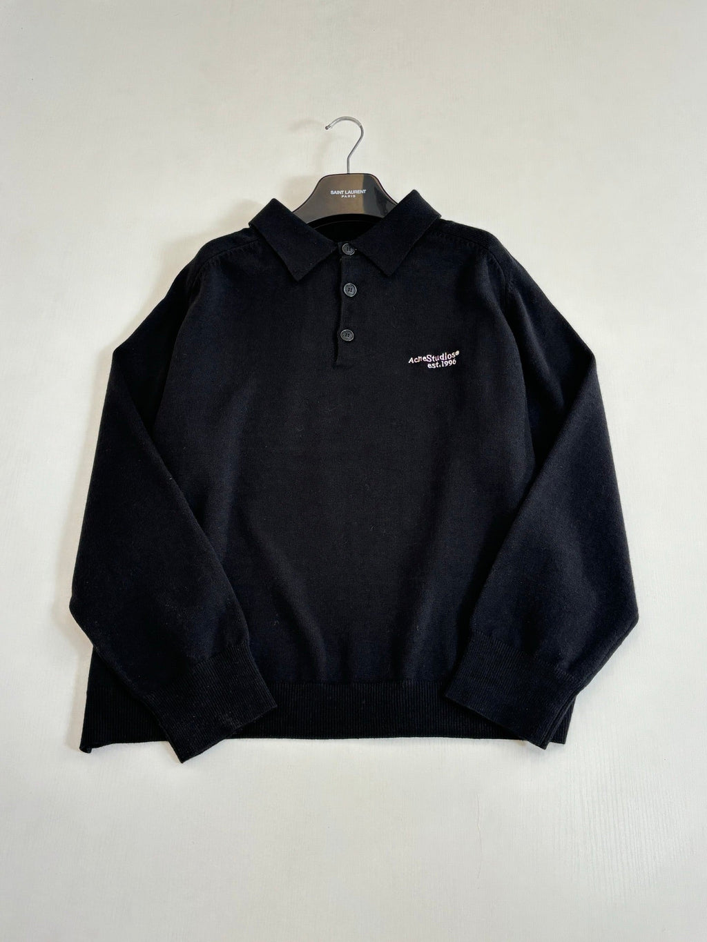 Acne Studios Knitted Long‑Sleeve Polo Sweater