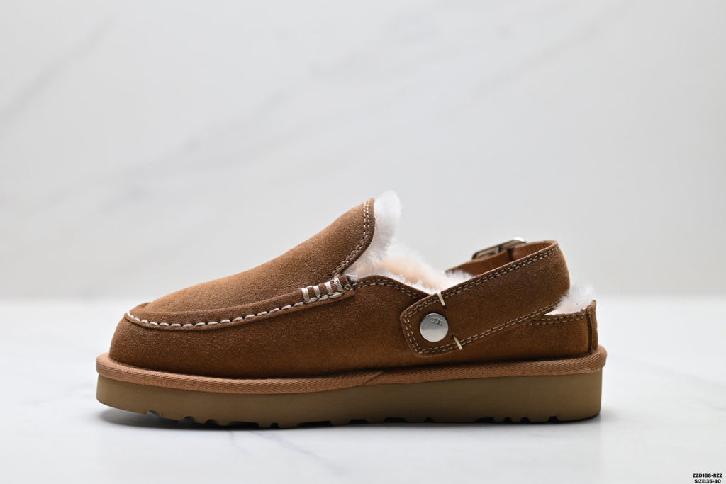 UGG Golden Family Shearling Buckle Clogs