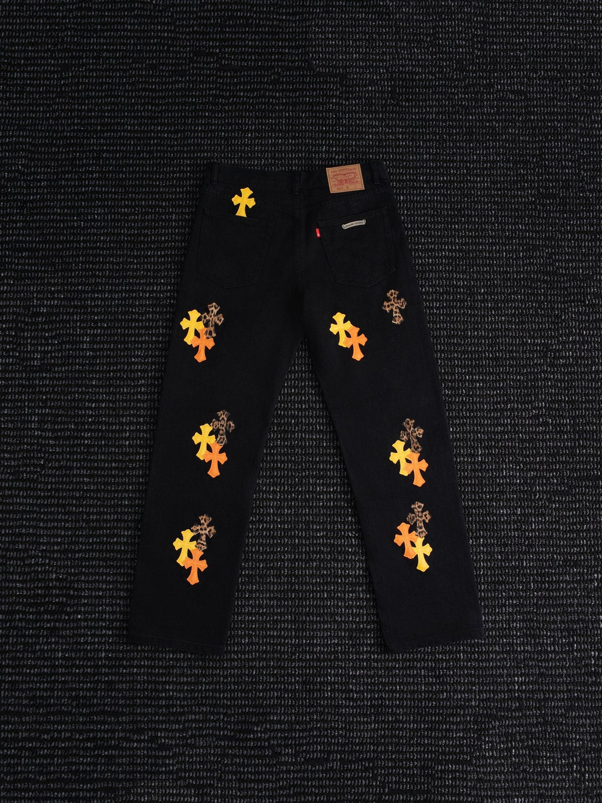 Chrome Hearts Cross Graphic Black Jeans